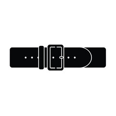 Black weightlifting belt with buckle and holes vector