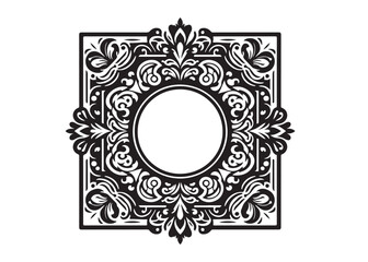 frame ornament logo silhouette vector, decorative frame logo silhouette vector illustration, ornate border frame silhouette vector, square frame ornament logo silhouettes vector on white background