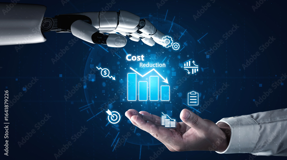 Poster ai artificial intelligence drives cost-saving initiatives via process automation, virtual resource t