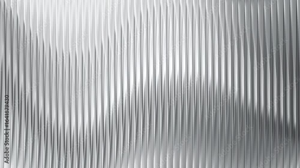 Aufkleber ribbed metal texture with corrugated glass background and silver 3d effect. abstract pattern of grad
