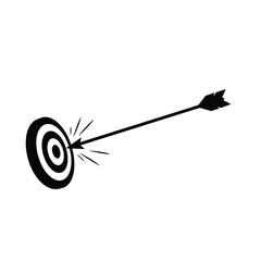 Arrow hitting bullseye target success