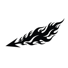 Black arrow flame trail fire tribal