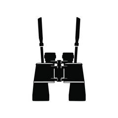 Black binoculars with neck strap optics optical