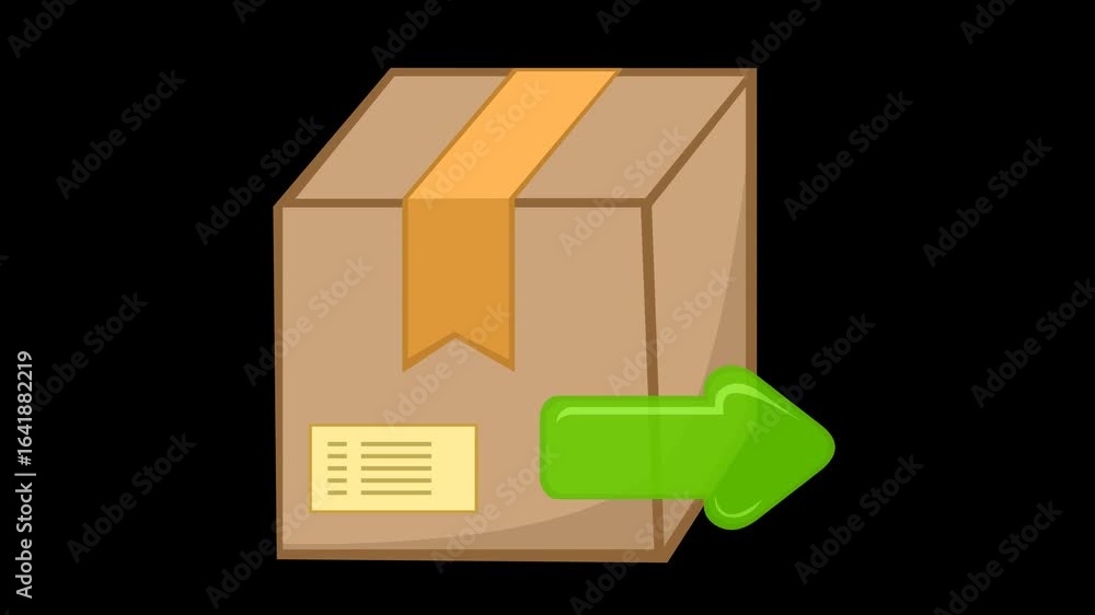 Poster video animation send package concept icon, on a transparent background with alpha channel set to zer