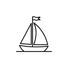 Sailboat with flag icon nautical