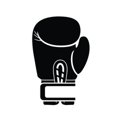 Black boxing glove icon sport equipment