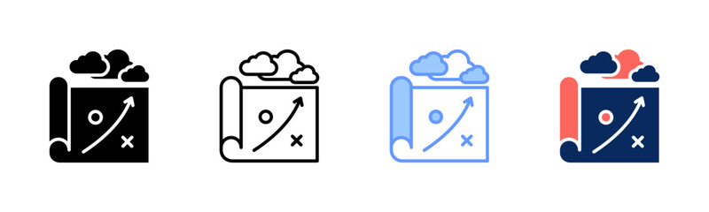 Sky Blueprint icon set multiple style collection