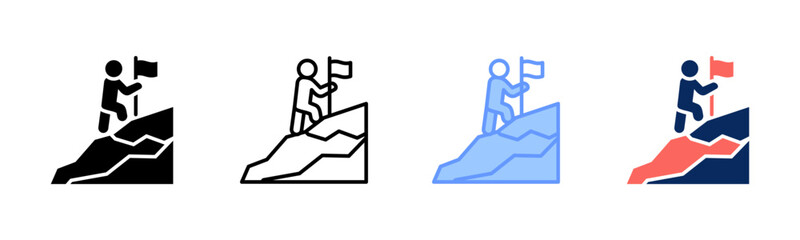 Free Climber icon set multiple style collection