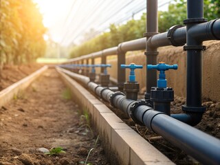Modern Irrigation System in a Greenhouse Setting