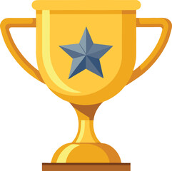Golden Trophy Vector Flat Style &ndash; EPS Download