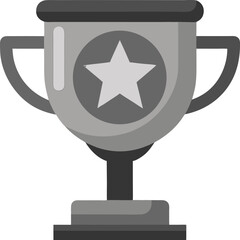 Silver Trophy Vector Icon &ndash; Flat Style
