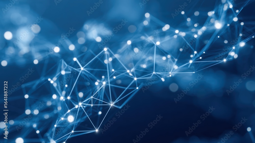 Aufkleber abstract network connection background, data visualization, artificial intelligence, and digital tec