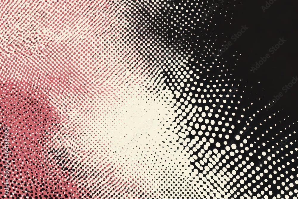 Poster colorful dot patterns create a textured visual display in abstract art featuring pink, white, and bl