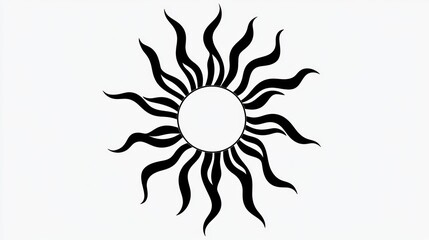 Naklejka premium Stylized sun graphic, white background, design element, website decoration