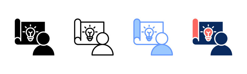 Mind Blueprint icon set multiple style collection