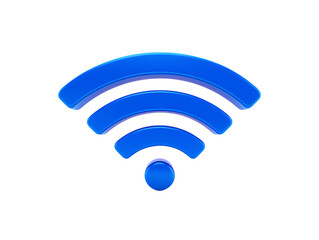 Clean 3D Blue Wi-Fi Signal Icon Representing Wireless Internet Connectivity and Network Access