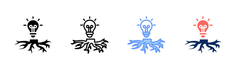 Idea Root icon set multiple style collection