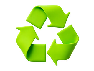 Obraz premium Vibrant Green 3D Recycling Symbol on Black Background for Sustainability