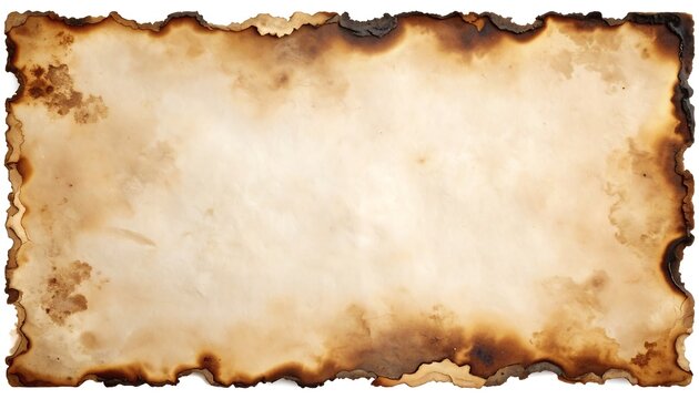 Burnt parchment paper, aged and scorched