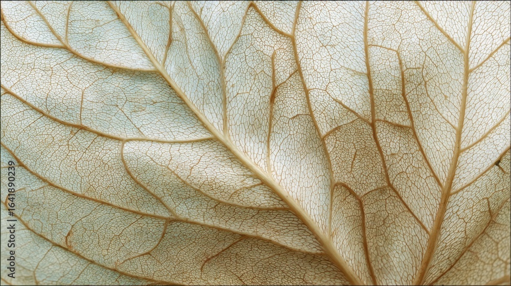 Poster a close-up view captures the fine details of a leaf, highlighting its textured surface and delicate 