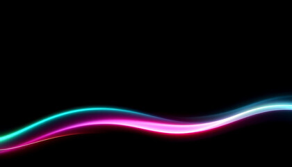Dark navy blue cyan teal gradient wave abstract background. Smooth ombre transition light curve. Bright glow shimmer neon light beam. Futuristic energy line. Noise grain texture blur effect