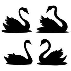 silhouette Swan Vector