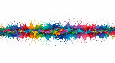 Naklejka premium Vibrant rainbow paint explosion on white