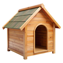 Cedar Wood Dog House with Green Shingle Roof