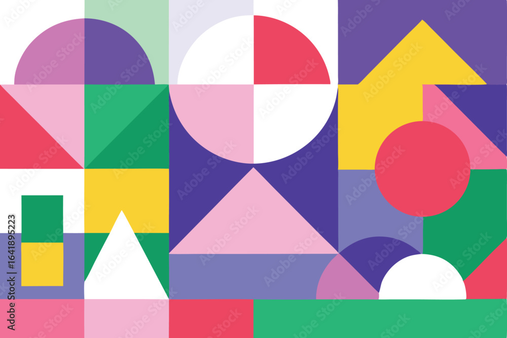 Poster colorful abstract geometric shapes with transparency for various design concepts