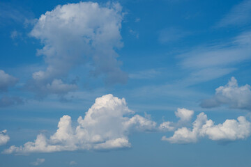 summer evening, sunset in yellow, orange and pink with clouds, background