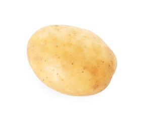 One fresh raw potato isolated on white