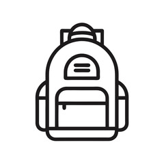 Simple black line art icon of a backpack