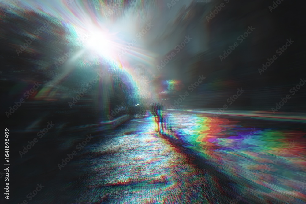 Poster distorted colorful path image