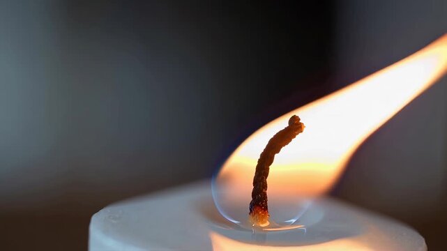 Close-Up of Candle Flame Ignition