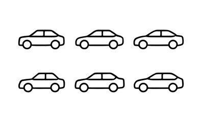 Fototapeta premium Minimalistic car outlines in linear style
