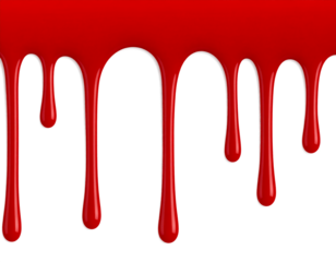 Flowing Blood / Dripping blood isolated on white . PNG