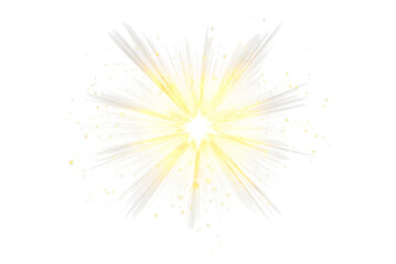 Bright light rays burst from center on transparent background. Centered bright light rays explosion isolated PNG.