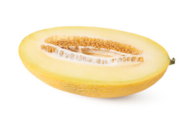 Half of fresh ripe melon isolated on white