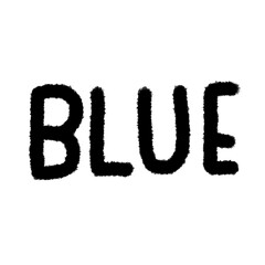 blue cute handwriting clipart with kawaii doodle style, hand drawn font, childlike sketches, cartoon outline, funny lettering, adorable handwritten elements for kids and creative designs