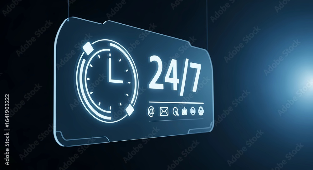 Poster generative ai powers a 24/7 holographic service interface.