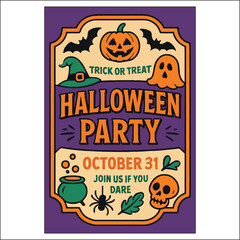 Halloween Invitation Label Design