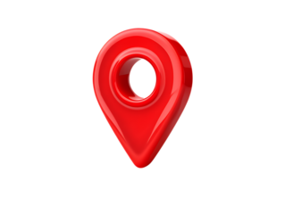 Vibrant Glossy Red 3D Map Location Pin Icon Symbolizing Navigation and Geographical Points of Interest