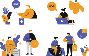 Modern Flat Vector Illustration of People Lifestyle Template Adobe Illustrator Artwork