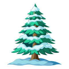 christmas tree with snow