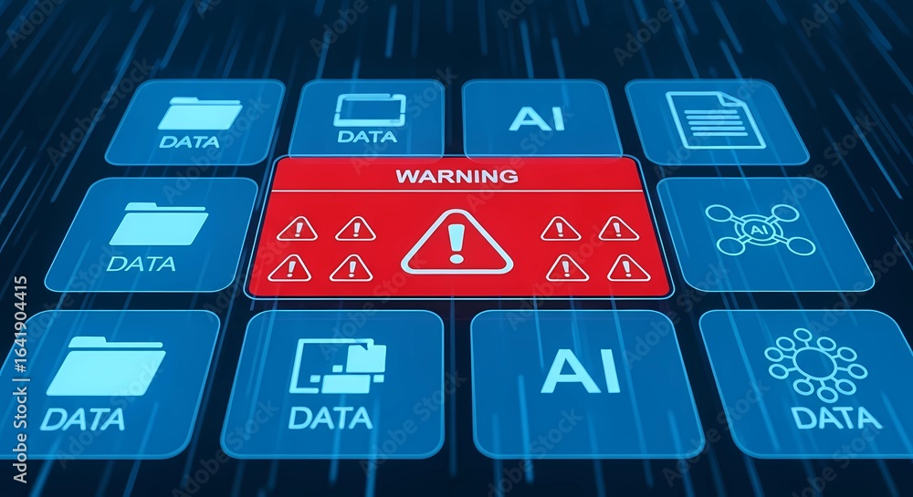Poster generative ai security warning system data breach alert