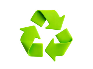 Obraz premium Vivid Green 3D Recycling Symbol, Signifying Environmental Sustainability, Conservation, and Eco-Friendly Practices
