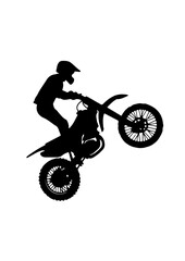 Silhouette of Motocross Rider Jumping