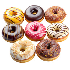 A Colorful Assortment of Glazed Donuts Chocolate Pink Yellow and More