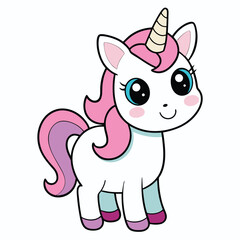 Fototapeta premium Cute unicorn vector cartoon illustration