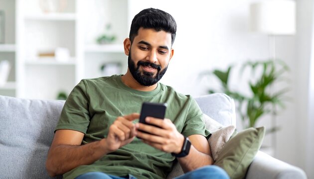 Man using smartphone